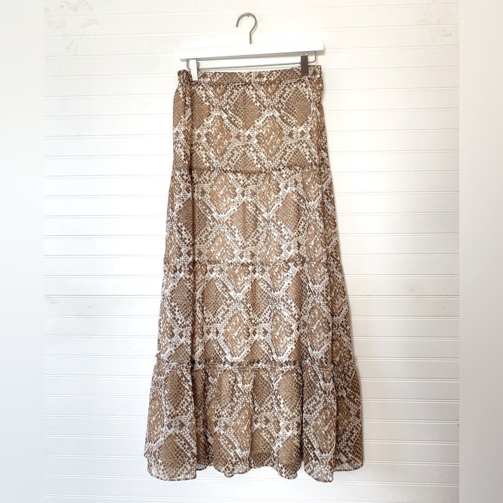 Candie's Brown and Cream Maxi Skirt